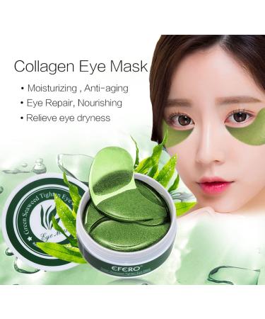 WALULAN Green Eye Mask - 60 Pcs - Anti-Wrinkle Treatment for Puffy Eyes, Dark Circles, Fine Lines - Moisturizing Collagen Eye Patches - Buy Online on GoSupps.com
