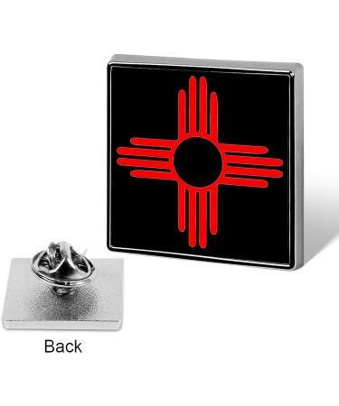 New Mexico Sun Zia Square Lapel Pin - 18mm Art Badge Brooch for Women Men - Perfect Wedding Gift - Buy Online on GoSupps.com