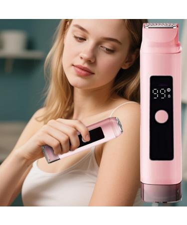 Womens Body Shaver Body Epilator 2 Head Trimmer Portable Waterproof Dry and Underwater for Face Bikini and Pink - Buy Online on GoSupps.com