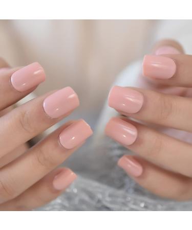 Buy Cornus Pink Trendy Pure Color Press-On Nails - Shiny Short Squoval 24pcs Set for DIY Art - Perfect for Women & Girls - International Shipping Available! - Buy Online on GoSupps.com
