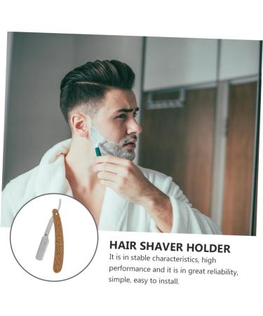 Frcolor Manual Razor for Men - Premium Wooden Tool Holder & Rustproof Steel Shaving Gift | Perfect for Salons & Home Use | 14.8x2.7x0.9cm - Buy Online on GoSupps.com