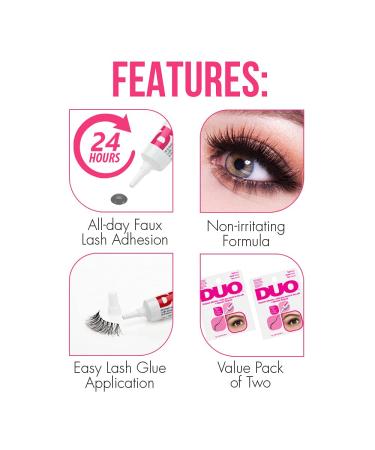 Duo Dark Tone Strip Eyelash Adhesive 2-Pack 0.25 oz - Long Lasting Adhesive for Strip Lashes - Buy Online on GoSupps.com