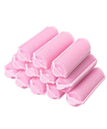 12 Pcs Foam Sponge Hair Rollers 2.4 Inch Hair Curlers to Sleep In Soft Sleep Rollers hair curlers for Curls Style Heatless Hair Curler Pink