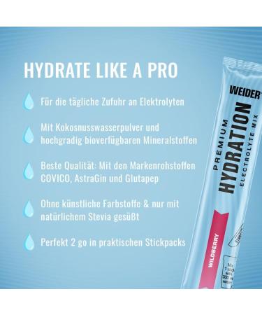 Buy Weider Premium Hydration Electrolyte Powder - Sugar-Free Mineral Reload Drink Vegan Refreshing Wildberry Flavor - 10 Portions for Sports & Hangovers - International Shipping - Buy Online on GoSupps.com