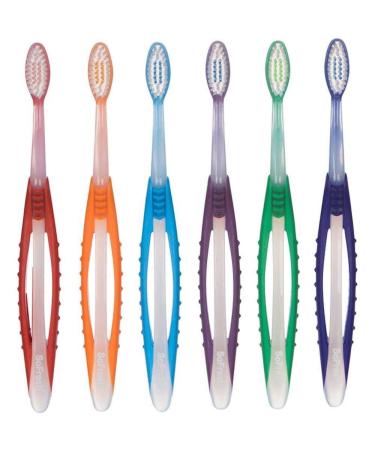 SoFresh Adult Flossing Toothbrush Wide Grip 6 Pack Bundle