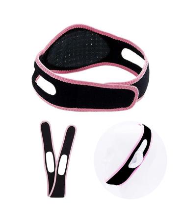 Anti Snore Chin Strap Anti Snoring Chin Strap for Men and Women Anti-Mouth Breathing Correction Strap for Improving Sleep (Color : Pink)