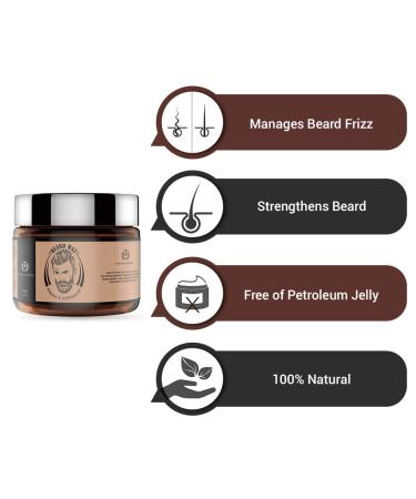 The Man Company Beard Wax for Men - 1.7 oz Natural Beard Styling Balm with Beeswax, Argan Oil, and Geranium - Moisturizing, Frizz Control, Paraben-Free - Buy Online on GoSupps.com