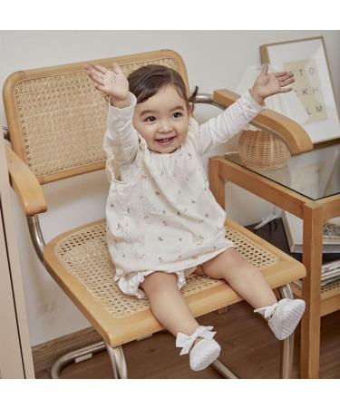 LACOFIA Baby Girls Christening Shoes | Anti-Slip Soft Sole Prewalkers 0-3 Months - White - Buy Online on GoSupps.com