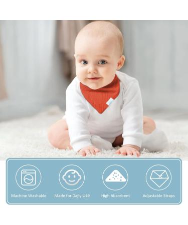 Miyacare 10 Soft & Absorbent Baby Triangle Bibs | 100% Cotton Neckerchiefs for Boys & Girls with Adjustable Buttons - Buy Online on GoSupps.com
