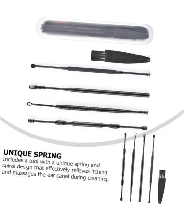 Lurrose Ear Cleaner Kit - Earwax Removal Tool with Rotating Scoop and Steel Pick for Ear Cleaning - Practical Ear Care Set - Buy Online on GoSupps.com