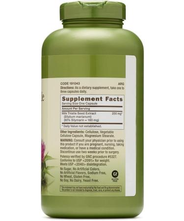 GNC Herbal Plus Milk Thistle 200mg | Liver Health Support | 300 Capsules, 300 Servings - Buy Online on GoSupps.com