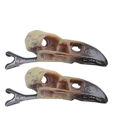 Crow Head Skull Hair Clips | Resin Cosplay Barrette Spooky Hairstyle Hair Clips - Halloween Hairpins Costume Accessory For Haunted House Day Of The Dead