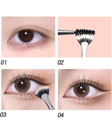 Bent Lash Fan Brush - 120 Angled Fan Shaped Mascara Clumps Removal Brushes Brow Groomers & Lash Combs Lash Wand Brush Mascara Applicator Eyelash Definer Comb Eyelash Separator Cosmetic Brushes - Buy Online on GoSupps.com