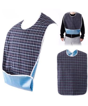 Exceart Clothing Clothes Reusable Adult Bib Tartan Plaid Clothing Protector Towel Eating Apron For Men Women Elderly Mealtime (Green) Feeding Bibs