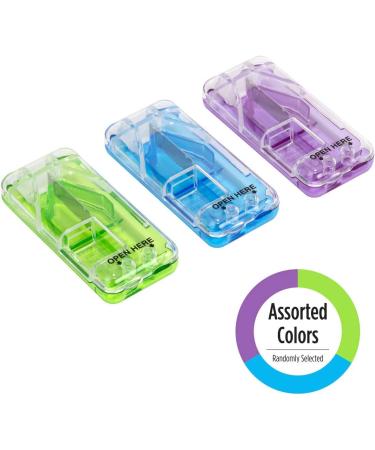 Ezy Dose Stainless Steel Pill Cutter and Splitter with Dispenser | Travel-sized | Cuts Pills, Vitamins, Tablets | Colors Vary - Buy Online on GoSupps.com