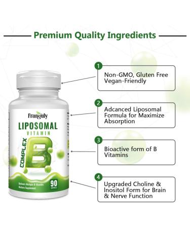 High Potency Liposomal B Complex with Choline & Inositol - 90 Softgels, Supports Energy & Brain Health - Buy Online on GoSupps.com