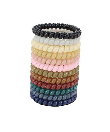 PNEIFON 12 pcs High Toughness Spiral Telephone Hair Ties Spiral Hair Ties  Coil Hair Ties  Phone Cord Hair Ties  Hair Coils (12 pcs)