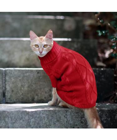 Cozy Knitted Dog Sweater - Warm Turtleneck Wool Coat for Small & Medium Pets | Winter Clothing for Chihuahua Bulldog & More - Buy Online on GoSupps.com