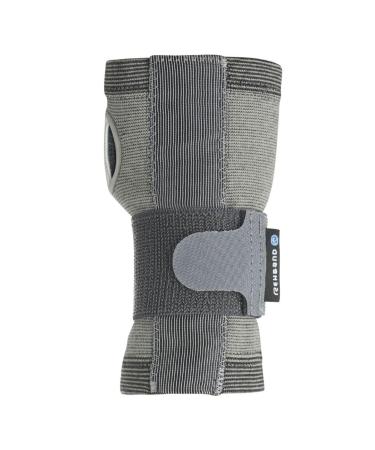 Rehband wrist brace with integrated rail knitted wrist support for sports work & daily life unisex hand stabilization wrist supprt Colour:Grey Size:Medium Medium Grey