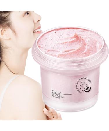 Peach Brightening Exfoliating Body Scrub, Peach Smooth & Tight Body Scrub, Peach Ice Cream Texture Body Treatment Scrub, Deeply Exfoliates Scrub, Organic Body Scrub for Body, Face, Hand & Foot