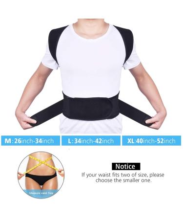 Posture Corrector for Men Kids Double-Layer Breathable-Adjustable Waist Support Lumbar Belt Back Straightener for Upper Back Pain Relief Black XXX - Buy Online on GoSupps.com