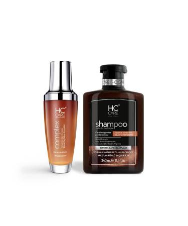 HC Care Shampoo and Lotion HC complex 100% herbs | Shampoo 340 ml + Hair care lotion 100 ml | Damaged dry and thick hair (Brazilian dry hair)
