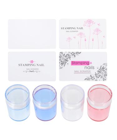 Lurrose nail art accessories gel for nail nail stamper silicone punch jelly nail art stamper scratch with lid 3. 8cm handheld manicure nail art tool 8pcs nail accessories nail polish gel
