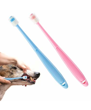 2 Pcs Dog Cat Toothbrush 360 Degree Soft Silicone Pet Toothbrush Small Puppy Kitten Toothbrushes Tiny Soft Dog Toothbrush Cat Dental Care Deep Clean Pet Teeth Cleaning Kit for Dogs Cleaning Mouth