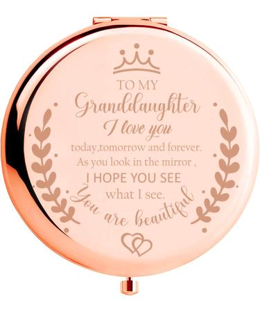 Soulpetals Granddaughter Gifts from Grandma Birthday Gifts for Granddaughter to My Granddaughter Makeup Compact Mirror Gift