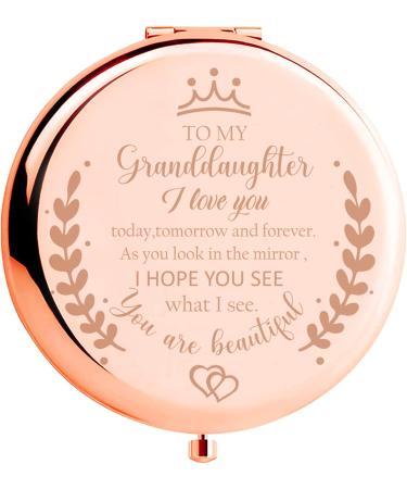 Soulpetals Granddaughter Gifts from Grandma Birthday Gifts for Granddaughter to My Granddaughter Makeup Compact Mirror Gift - Buy Online on GoSupps.com