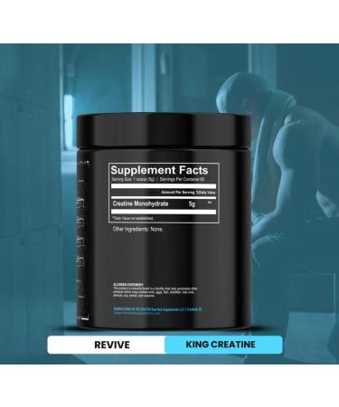 Revive King Creatine - Unflavored Pure Creatine Monohydrate 10.58 oz 60 Servings | High-Quality Energy Boost for International Shipping - Buy Online on GoSupps.com