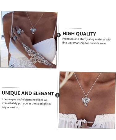 GLSTOY 1pc Elephant Necklace Minimalist Necklace Stylish Necklace Animal Pendant Necklace Alloy Silver - Buy Online on GoSupps.com