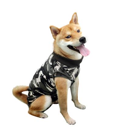 Doton hospital suit for dogs and cats wound protection for puppies medical clothing after operations replacement collar and bowling (L camouflage) l camouflage