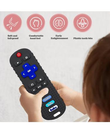 ERSIHUA 2-Pack Baby Teething Toys - TV Remote Control Shape Silicone Teething Toys for Babies 0-18 Months BPA-Free (2 Pack, Black) - Buy Online on GoSupps.com
