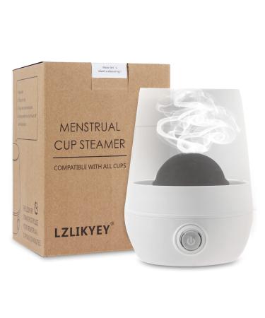 Menstrual Cup Sterilizer Steamer, 3-in-1 for Cleans, Dries, and Stores Your Period Cup- Leak-Free - 99.9% Cleaned, Suitable for Any Style of Menstrual Cup White-a
