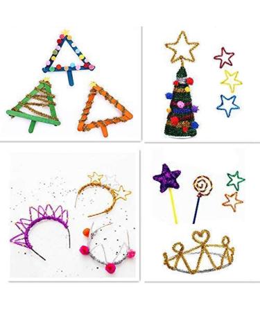300 Pcs Glitter Sparkle Pipe Cleaners - 10 Colors Metallic Chenille Stems for DIY Crafts & Decorations - Buy Online on GoSupps.com