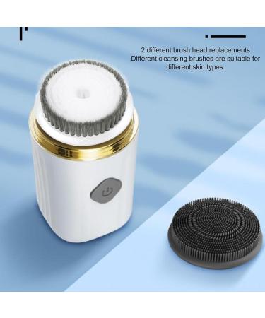 Facial Cleansing Brush Face Scrubber Electronic Face Scrubber Exfoliation Ipx7 Waterproof Silicone Dual Head Cleaning Massaging Rechargeable Facial Cleansing Brush for Women Men - Buy Online on GoSupps.com