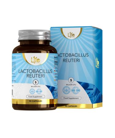 LN Lactobacillus Reuteri | 90 Lactobacillus Reuteri Probiotic Capsules - 5 Billion CFU L Reuteri per Serving | High Strength L-Reuteri Supplement | Non-GMO Gluten & Allergen Free | Made in The UK