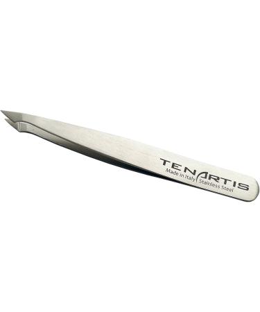 Premium Stainless Steel Hair Tweezers with Leather Case - Tenartis Made in Italy | Slant/Pointed - Buy Online on GoSupps.com
