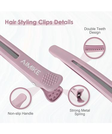 Shop Aimike 12 Morandi Hair Clips - No Trace Silicone Hairdresser Clamps for Thick & Thin Hair | Perfect for Styling & Cutting - Buy Online on GoSupps.com