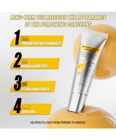 Instant Bright Eye Cream Under Eye Tightener for Bags & Wrinkles Anti-Aging Dark Circles Lifting Smooth Fine Lines Eye Treatment with Retinol Caffeine & Niacinamide - Buy Online on GoSupps.com