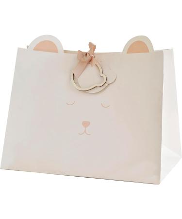 Ginger Ray Baby Shower White Teddy Bear Gift Bag with Pop-Out Ears | Neutral Gender-Friendly Design - Buy Online on GoSupps.com