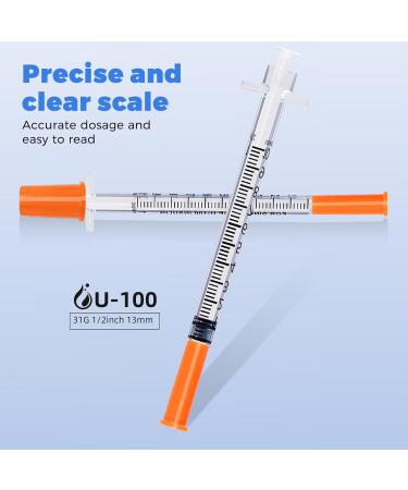 Cahswe 1ml Syringe, Syringes 29G 5/16 8mm 1cc Inch Individually Wrapped - Pack of 100 - Buy Online on GoSupps.com