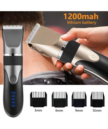 lmoikesz Electric Hair Clippers 0.8-2.0mm Adjustable Barber Men Trimmers Washable Low Noise Shaver with Limit Hairbrushes Gray - Buy Online on GoSupps.com