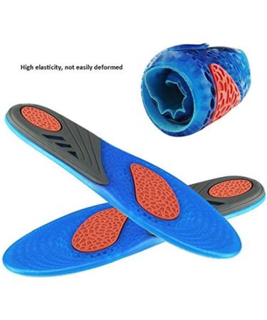 Comfort Gel Shoe Insoles for Long-Time Walking and Standing - All-Day Shock Absorption and Cushioning - Light Blue - US Men 3-9 & Women 4.5-11 - Buy Online on GoSupps.com
