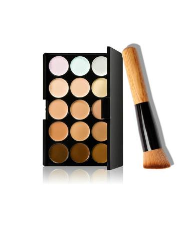 Demarkt 15 Colour Makeup Palette & Concealer Powder with Contour Brush - Perfect for Flawless Beauty - Buy Online on GoSupps.com