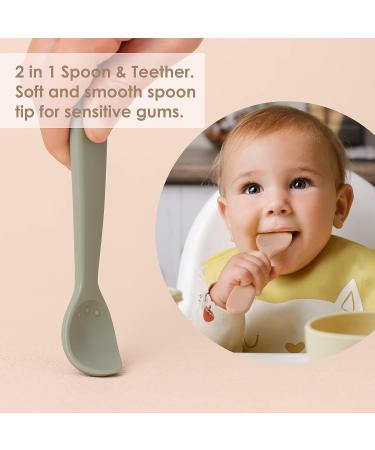 ROCCED Silicone Baby Feeding Set - Toddler Dish Set with Suction Plates, Spoons, Bowls, Bibs, Cups & Placemat - Baby Led Weaning Supplies for First Stage Solid Food Eating - 6M+ (Pale Mauve) - Buy Online on GoSupps.com