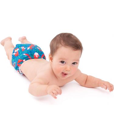 Shop Bambooolik Washable Overpants for Diapers - Turquoise & Fantasy Unicorns | Velcro Fastener & Double Side Barrier - Buy Online on GoSupps.com