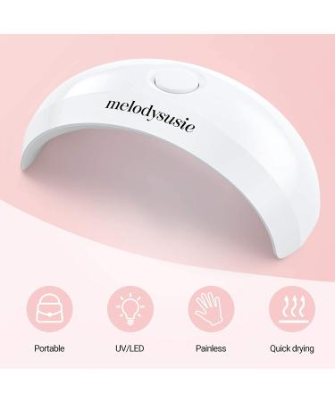 Melodysusie Mini Pocket UV LED Nail Lamp - Portable Gel Nail Light for Fast Curing | 2 Timers, Manicure Nail Dryer for Home & Travel - White - Buy Online on GoSupps.com