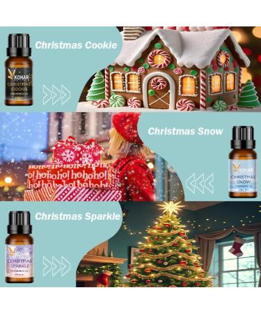 KOHAR NATURALS Premium Christmas Fragrance Oil Gift Set for Diffuser Candle and Soap. Amber Christmas Cookies Christmas Sparkle Christmas Snow Merry & Bright and Spring. 6 x 10 ml - Buy Online on GoSupps.com